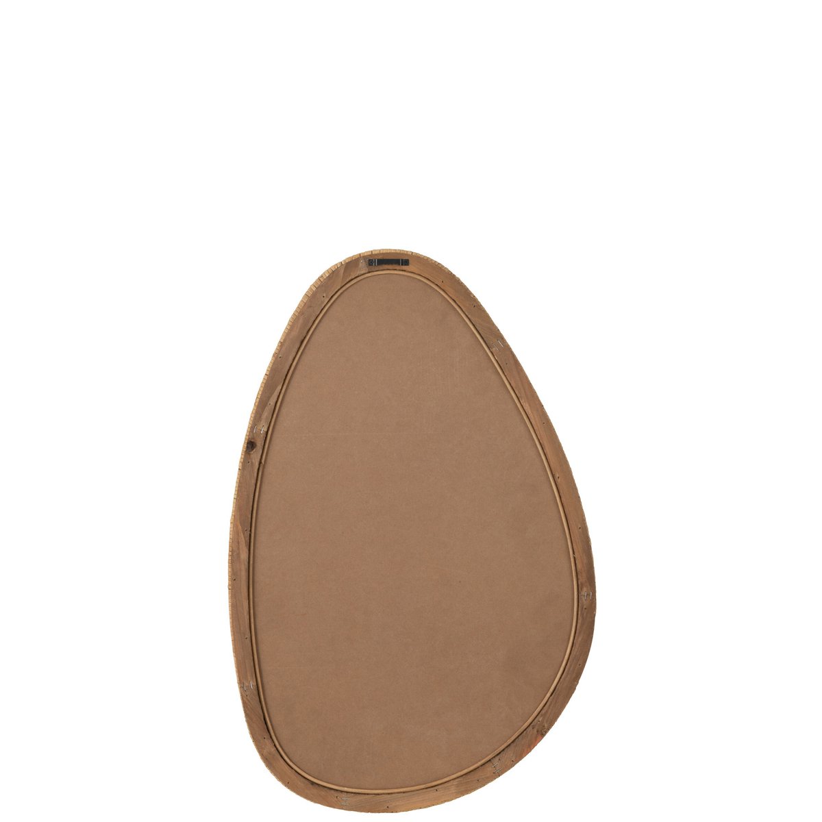 Miroir J-Line en jute et verre, vue de face avec détails du cadre naturel.