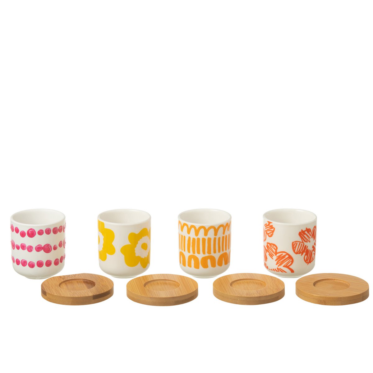 Set de 4 sachets parfumés avec plat en céramique J-Line, vue de face