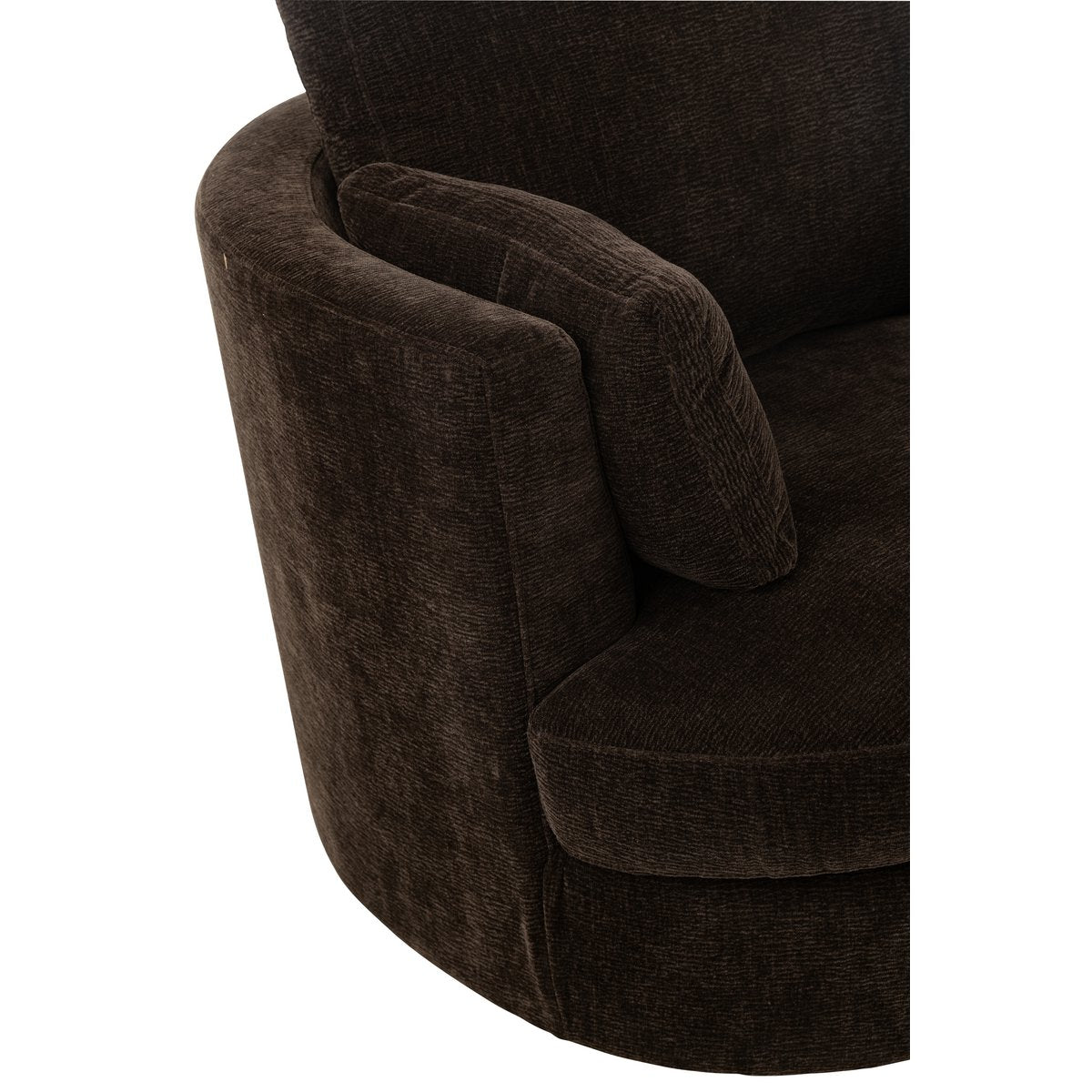 Fauteuil J-Line brun, détail du pied en bois