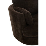 Fauteuil J-Line brun, détail du pied en bois
