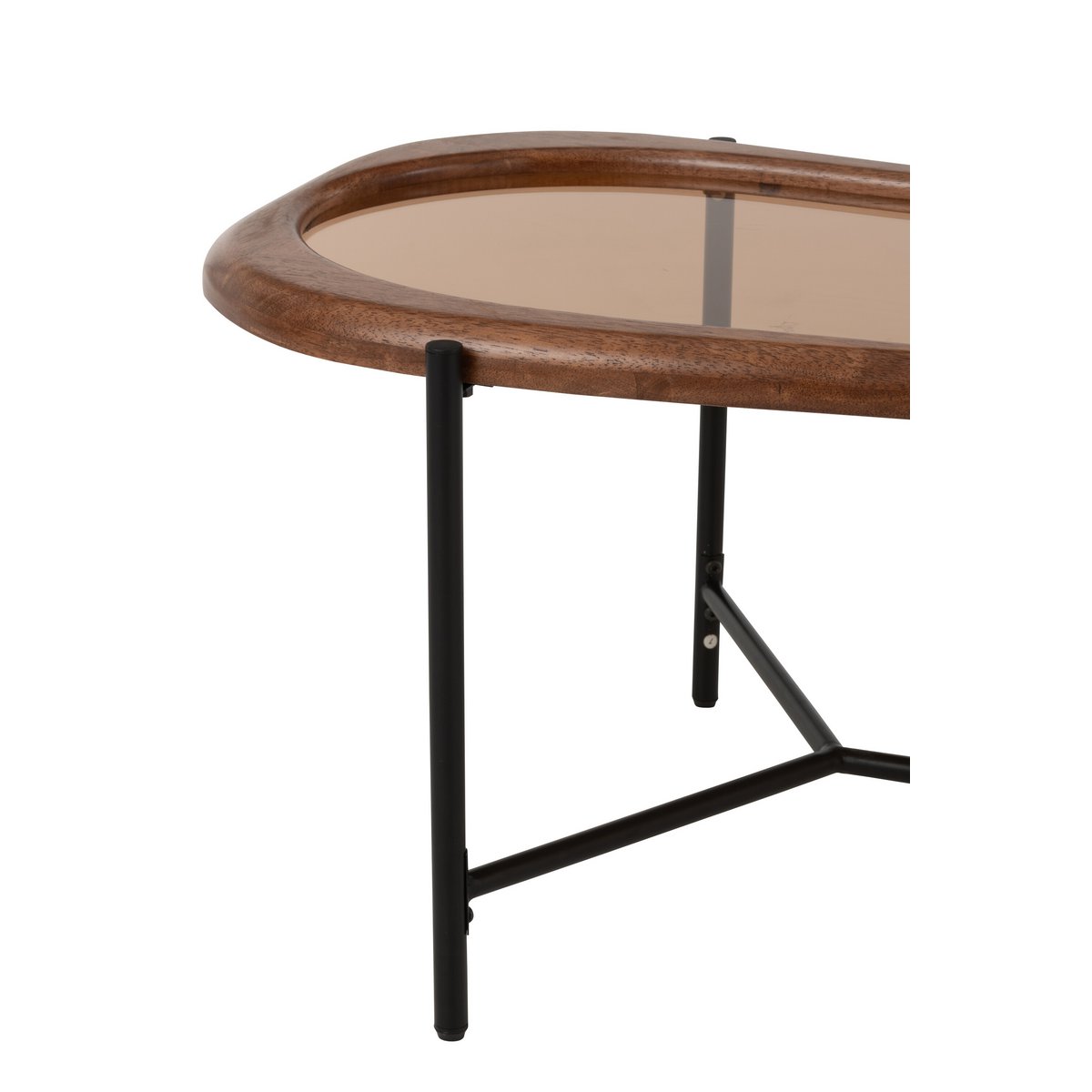 Table basse J-Line Zig en verre dans un salon moderne