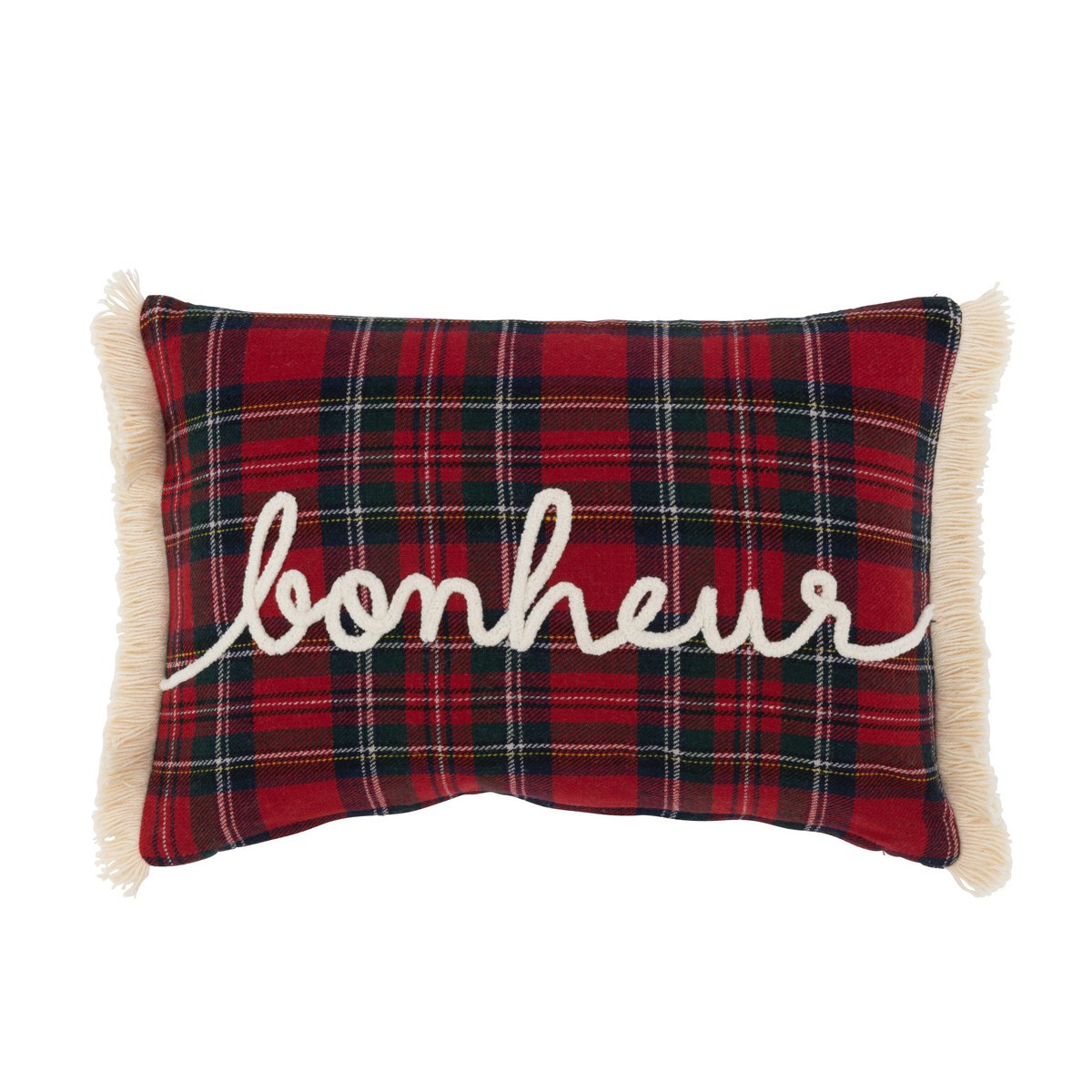 Coussin J-Line Check Bonheur en vue aérienne