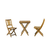 Ensemble salon en bois d'acacia avec table et chaises pliables