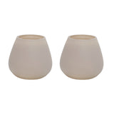 Lot de 2 photophores en verre beige Tasman XS
