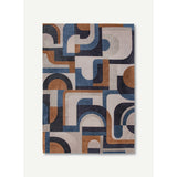 Tapis Eco - Bleu Camel - Tapis marron et bleu