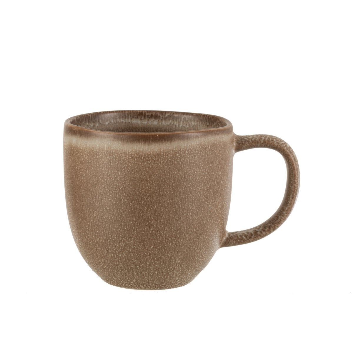 Tasse J-Line Louise en céramique cognac, vue de face