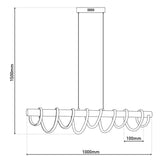 La lampe suspendue LED "Belleza", lampe à pendule en métal moderne et le plastique en nickel Matt et White, avec des LED fermement construites, 100 cm de long. L'éclairage idéal pour le salon, la salle à manger ou la cuisine.