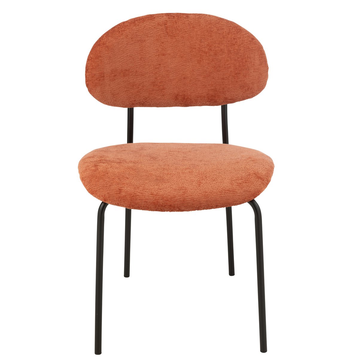 Chaise J-Liline en textile orange avec structure en métal