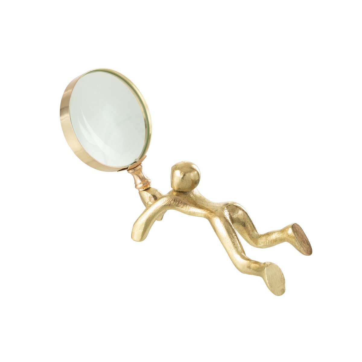 Loupe Personne J-Line en aluminium et verre doré, design moderne
