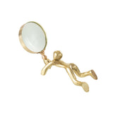 Loupe Personne J-Line en aluminium et verre doré, design moderne