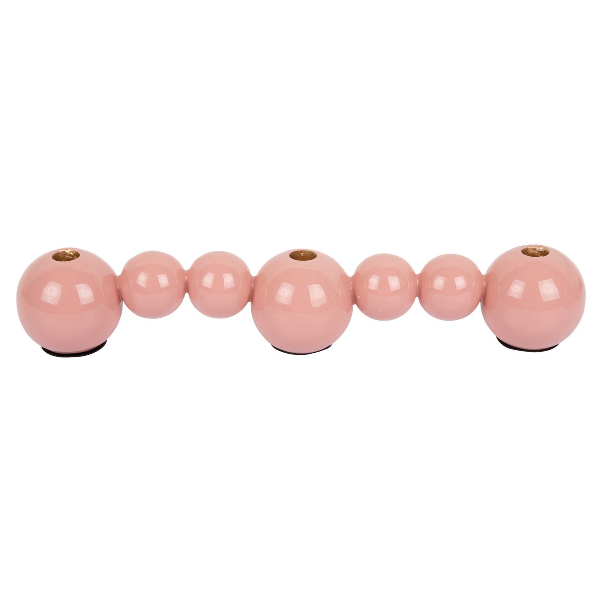 Bougeoir Bulles Droites en fer rose, design élégant