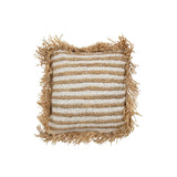 Coussin J-Line Rayures Franges Mendong - vue latérale