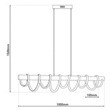 La lampe à pensionnaire LED "Belleza", lampe à pendule en métal moderne en noir et blanc, avec des LED fermement construites, environ 100 cm de long, l'éclairage idéal pour le salon, la salle à manger ou la cuisine.