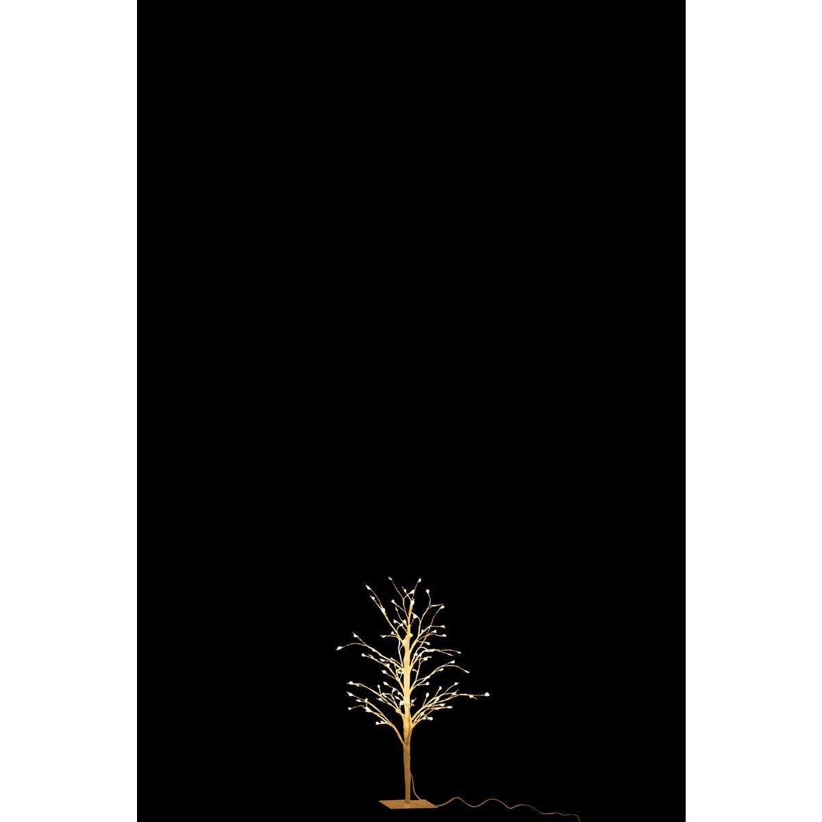 Détail de l'arbre lumineux J-Line avec structure métallique élégante