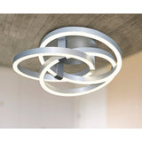LED DE PLAGE LED HOME SMART "Diva" Ø 70 cm, plafonnier en métal, en aluminium brossé et en plastique blanc, avec de nombreuses fonctions, des LED fermement construites, l'éclairage pour le salon, le bureau de la salle à manger ou le couloir