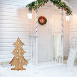 Decole en bois à LED "sapin" petit, en bois naturel avec LED fixes, décoration de Noël pour l'extérieur