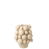 Vase J-Line Fungi en céramique beige, détail de la texture