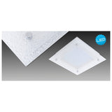 Plafond LED avec "Leeds" d'optique en cristal, longueur latérale de 25 cm, en métal de couleur chromée et en verre structuré transparent, LED intégrée, blanc chaud