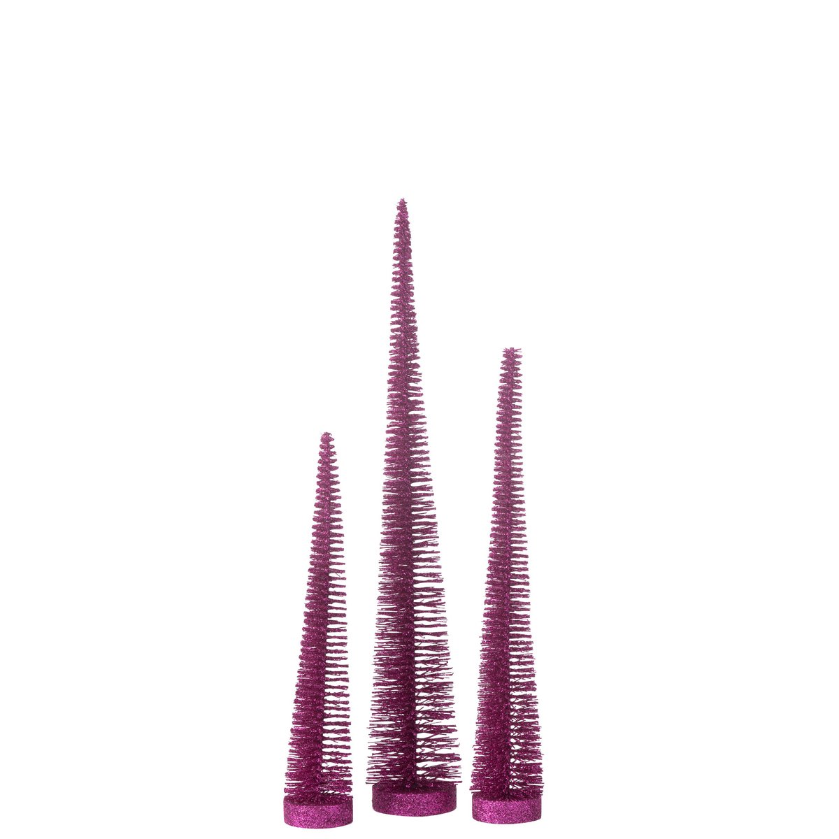 Sapin décoratif glitter fuchsia J-Line, vue de face