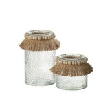 Lanterne Perles J-Line en verre transparent, vue de face