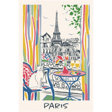 Torchon Fenêtre sur Paris Ecru 48 x 72