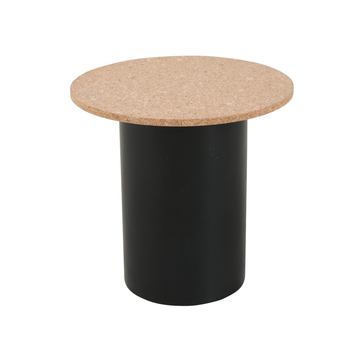 Tables d'appoint en bois et liège sous différents angles