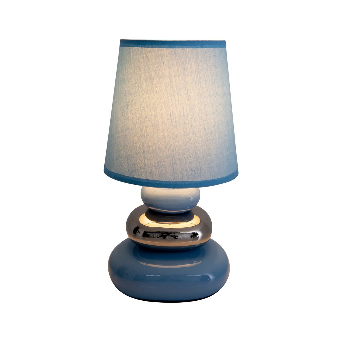 Lampe de table Stoney en céramique bleue avec détails dorés