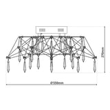 Plafond LED "Araneus" en métal et verre en chrome, Ø 55 cm, avec des LED fermement construites, éclairage pour le salon, la salle à manger, le couloir ou le bureau