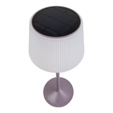 Lampe de batterie solaire "Emmi" 38 cm de haut, parapluie Ø 13 cm, métal en mûre et plastique blanc, pour la zone extérieure, cct.