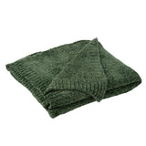 Couverture J-Line en chenille verte, vue d'ensemble élégante
