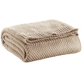Plaid tricot recyclé Danilo Naturel 130 x 160