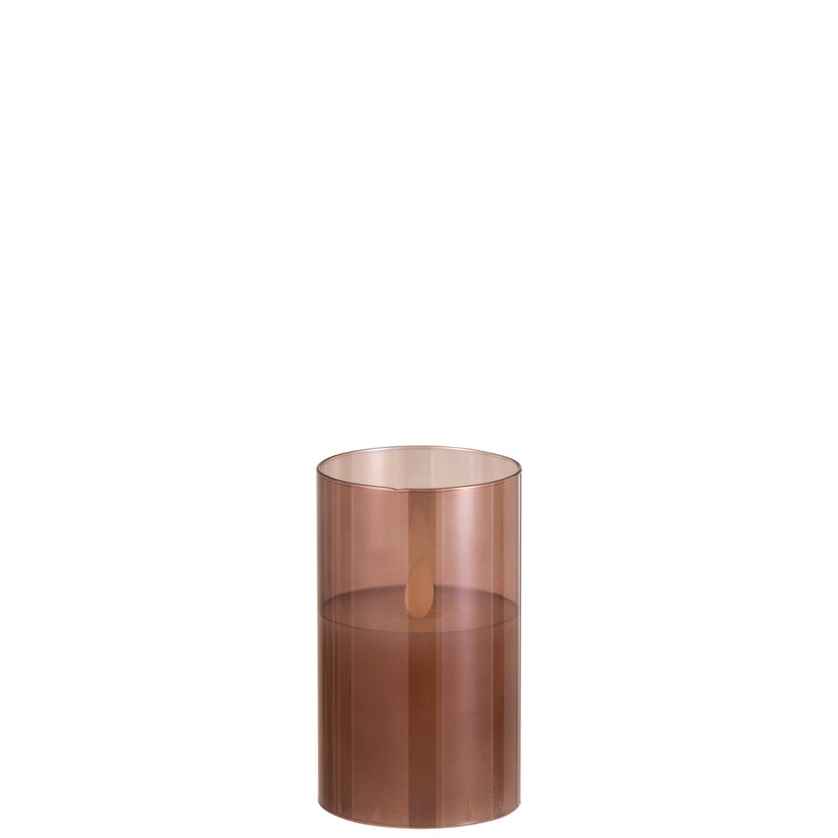 Lampe LED J-Line Shiny en verre marron vue de face