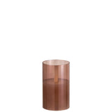 Lampe LED J-Line Shiny en verre marron vue de face