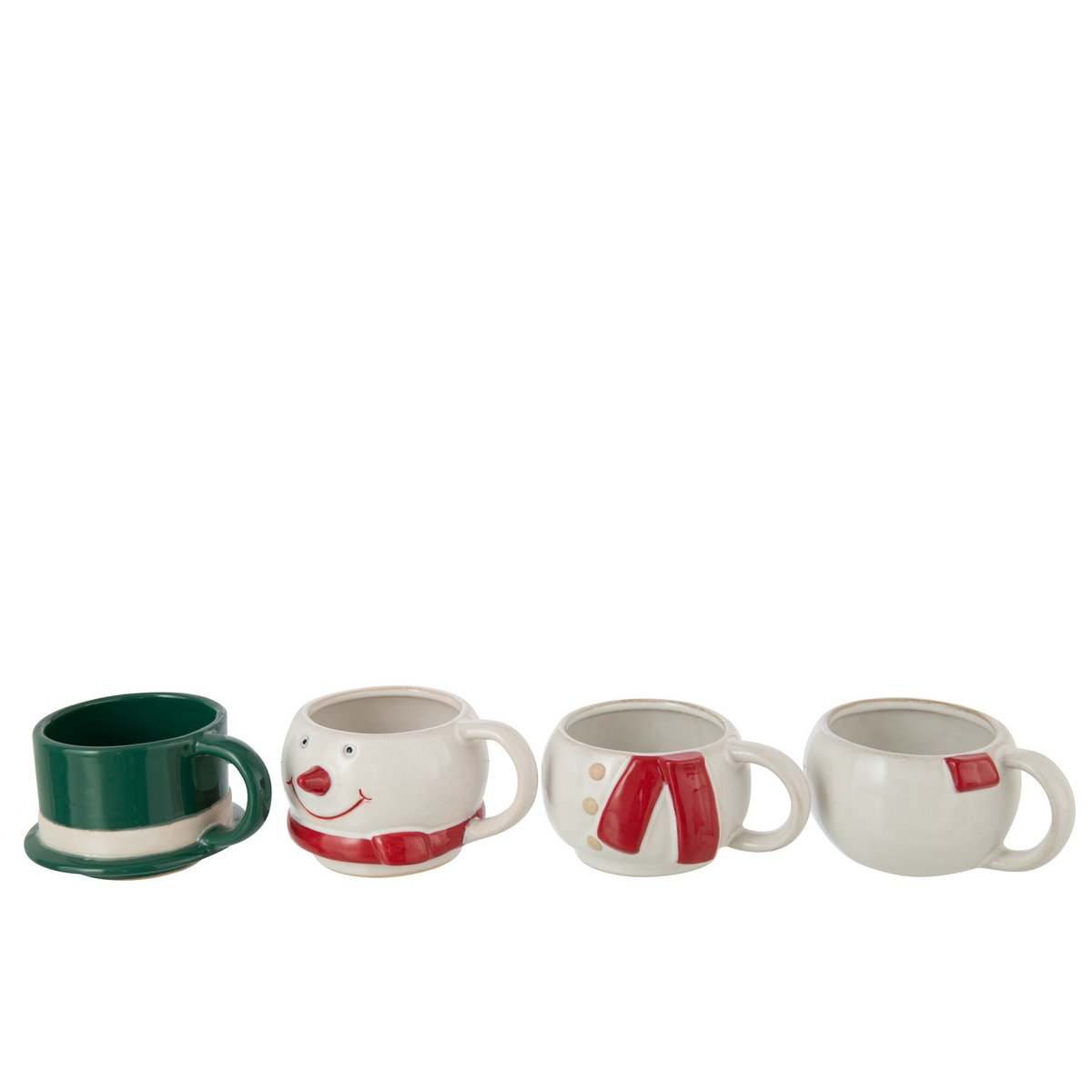 Détail du mug Bonhomme de Neige J-Line, design vintage et raffiné
