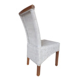 Chaises de salle à manger ensemble chaises de rotin Perth 6 morceaux de chaises de table à manger chaises de panier blanc durable