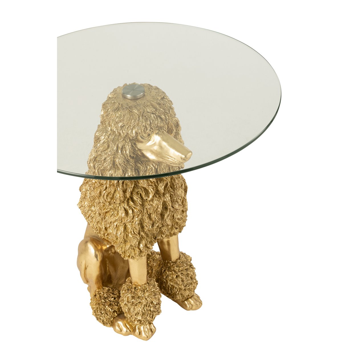 Table J-Line Poodle Round sur un fond neutre