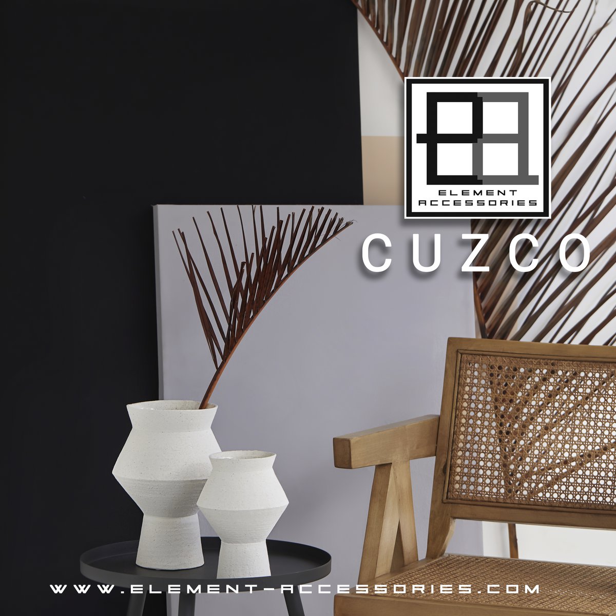 Vase moderne CUZCO 20 blanc en céramique, vue de face