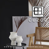 Vase moderne CUZCO 20 blanc en céramique, vue de face