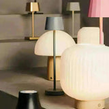 Lot de 8 lampes de table rechargeables grises avec station de recharge