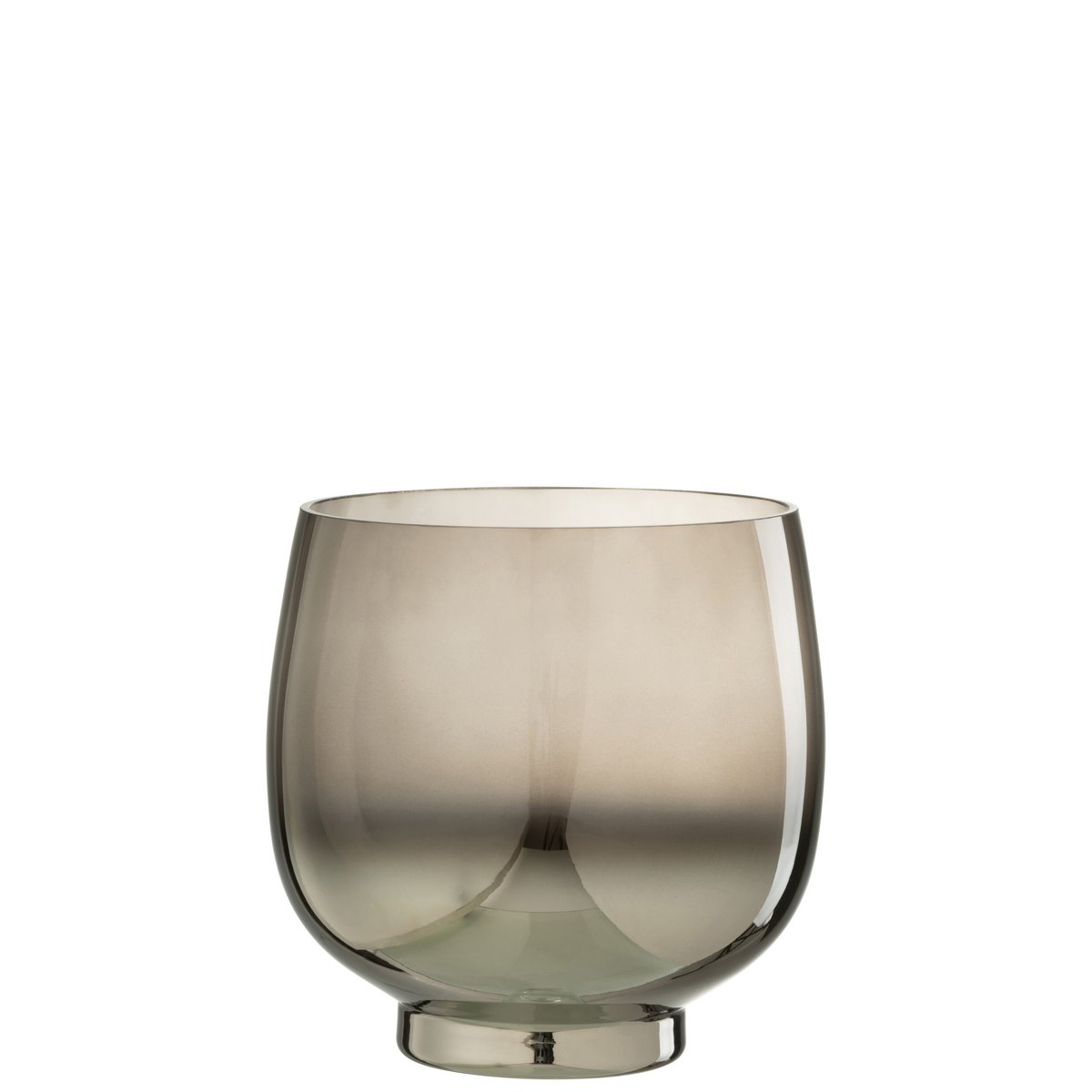 Lanterne J-Line ronde en verre gris argenté, vue de face