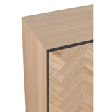 Buffet J-Line 4 portes Zigzag - bois/métal - naturel/noir