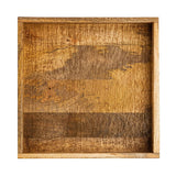 Plateau de service plateau en bois 40x40cm de plateau en bois de service de bac de plateau carré de mangue en mangue
