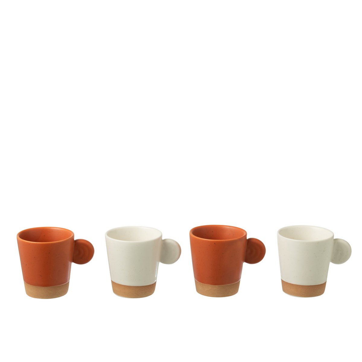 J-Line sachets à café en céramique orange et blanc, vue de face