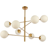 Suspension Népal Or Blanc 8 Lumières