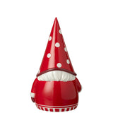 Figurine Père Noël Dots J-Line en polyrésine rouge et blanc, vue de face
