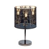 Deko-Table Light "Marella" 56 cm de haut, Ø 33 cm, en métal, film et acrylique dans les couleurs chromé et claire.