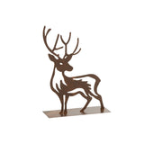 Figurine Renne J-Line en métal marron rouille, décoration élégante pour Noël