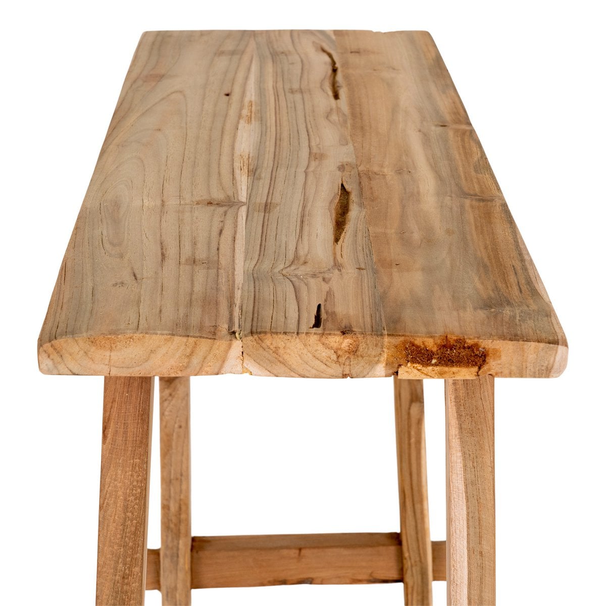 Vue latérale de la Table Console Girona montrant ses dimensions compactes