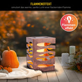 Décoration LED Lumière solaire "Hilda", 12,3 x 12,3 cm, 20 cm de haut, en plastique de haute qualité, à l'intérieur en or, finition métallique brun or, LED intégrée, blanc chaud