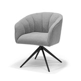 Fauteuil Cocoon Tissu Sahara Gris - Piètement Rotatif 360 Noir